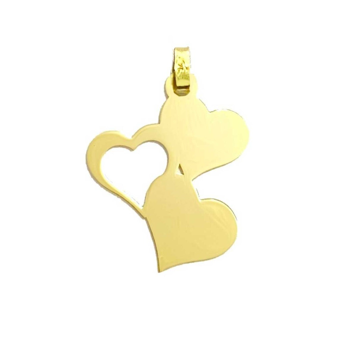 18K Pure Gold Triple Heart Design Pendant Necklace | Necklace | 18K Gold Jewelry