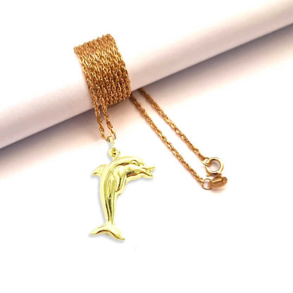 18K Pure Gold Dolphin Necklace | Necklace | 18K Gold Jewelry