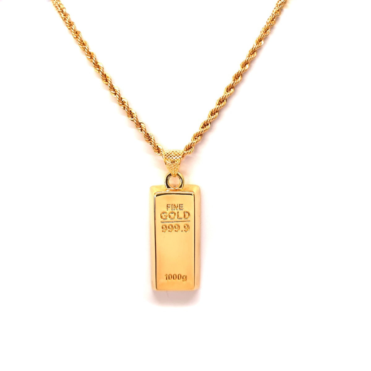 18K Pure Gold Bar Pendant Design Necklace | Necklace | 18K Gold Jewelry