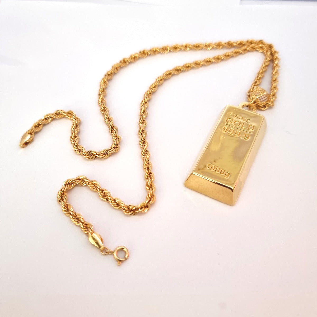 18K Pure Gold Bar Pendant Design Necklace | Necklace | 18K Gold Jewelry