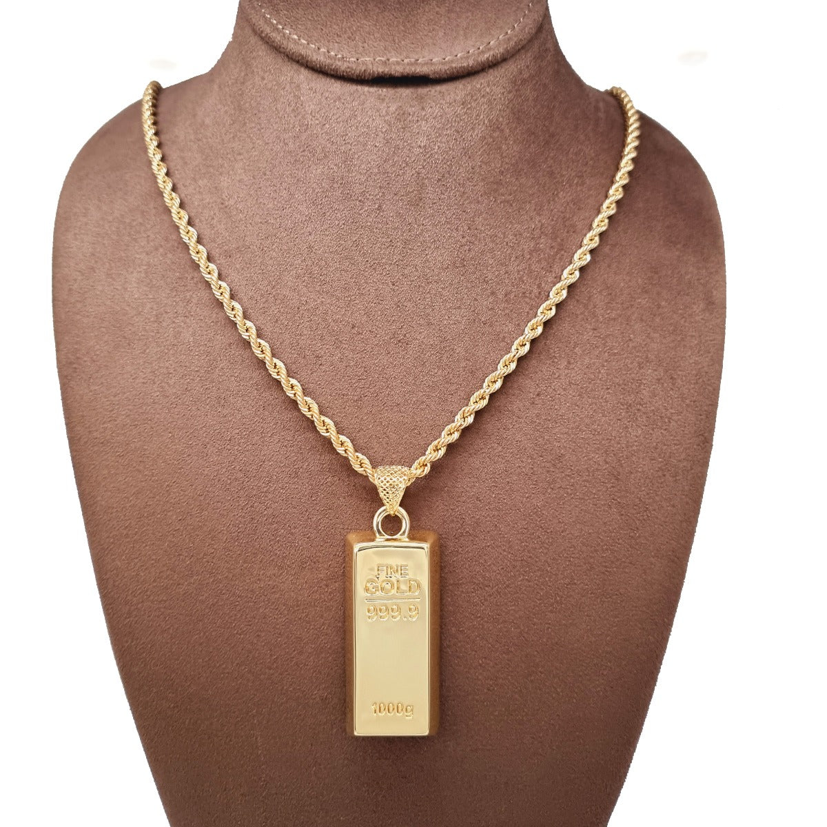 18K Pure Gold Bar Pendant Design Necklace | Necklace | 18K Gold Jewelry