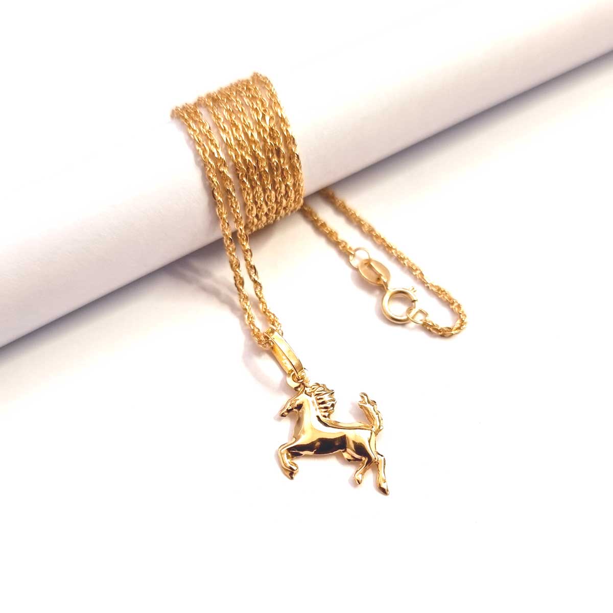18K Pure Gold Horse Pendant Necklace | Necklace | 18K Gold Jewelry