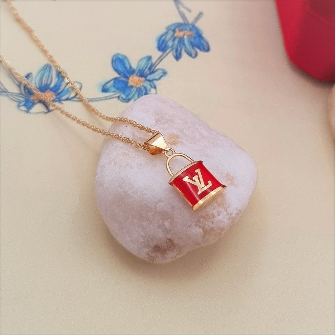 18K Pure Gold Lock Elegant Necklace | Necklace | 18K Gold Jewelry