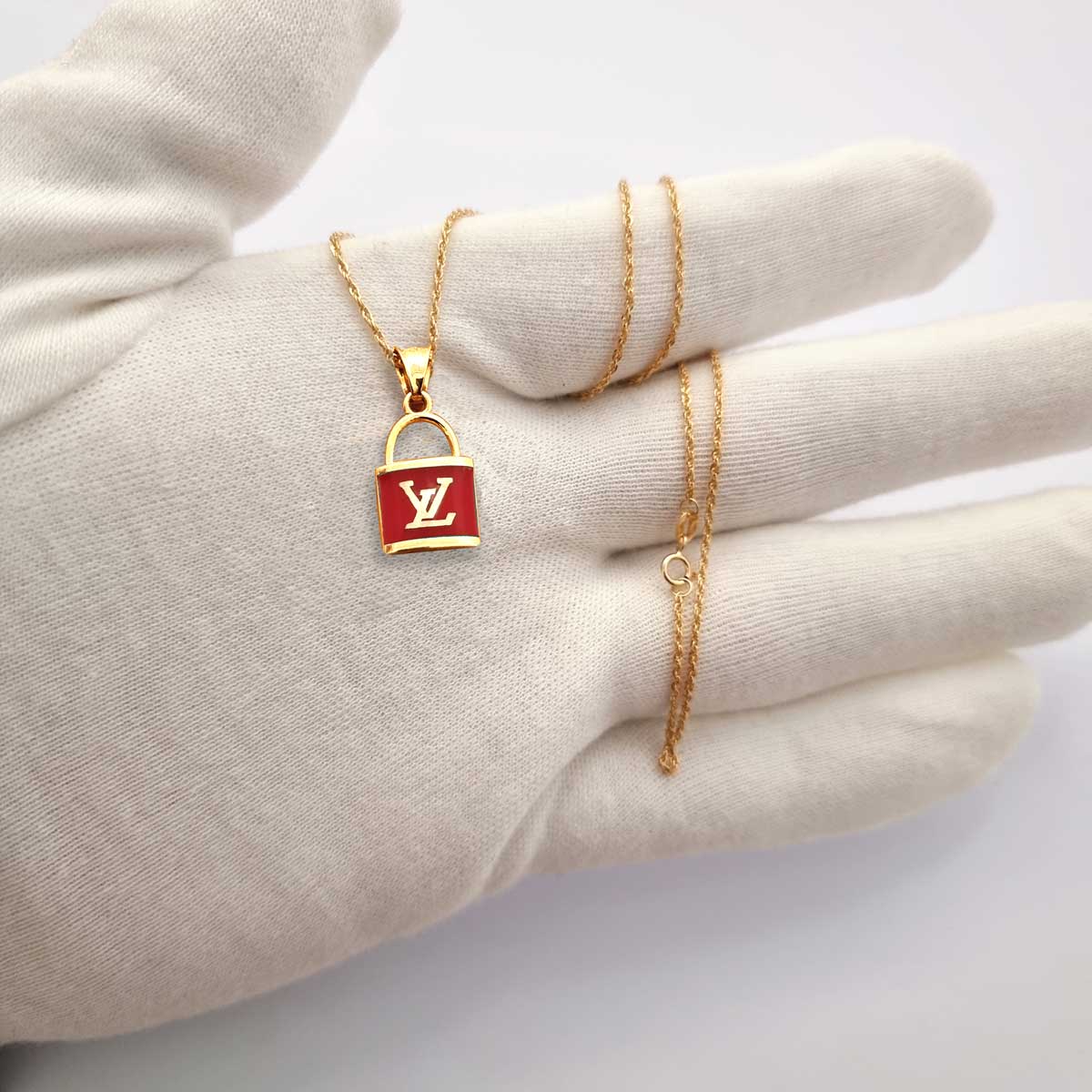 18K Pure Gold Lock Elegant Necklace | Necklace | 18K Gold Jewelry