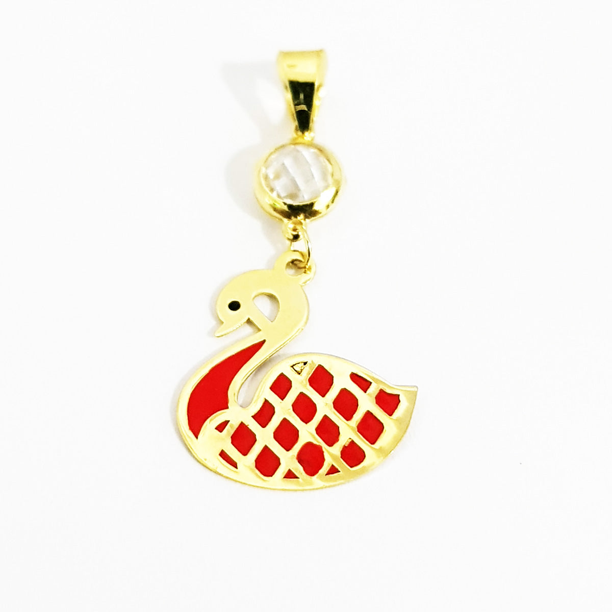 18K Pure Gold Swan Necklace