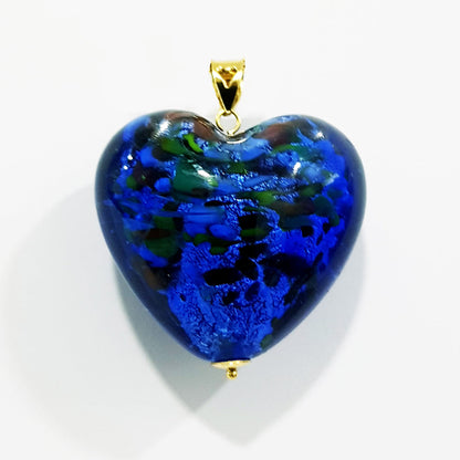 18K Pure Gold Heart Stone Necklace