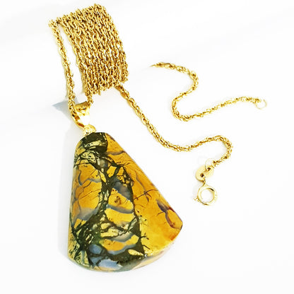 18K Pure Gold Stone Necklace | Necklace | 18K Gold Jewelry