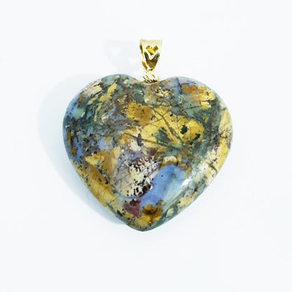 18K Pure Gold Heart Stone Necklace | Necklace | 18K Gold Jewelry