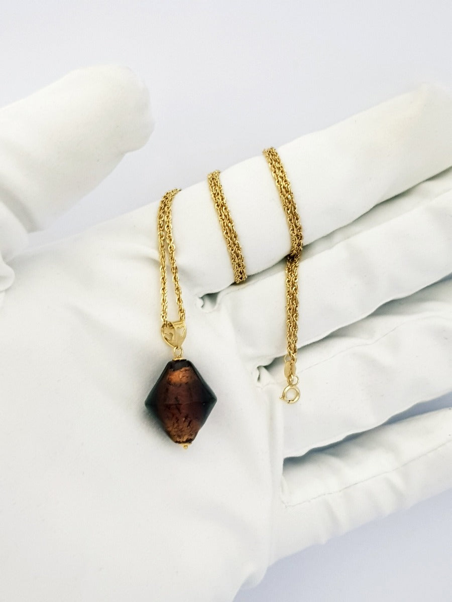 18K Pure Gold Stone Necklace | Necklace | 18K Gold Jewelry