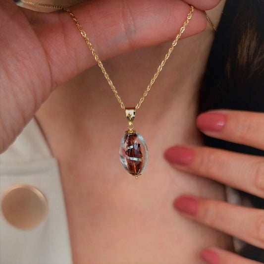 18K Pure Gold Stone Necklace | Necklace | 18K Gold Jewelry