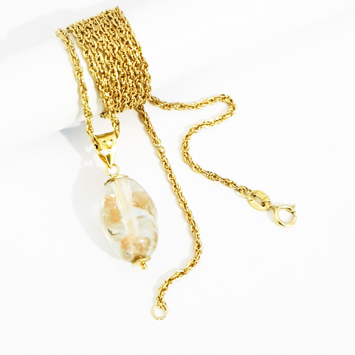 18K Pure Gold Stone Necklace | Necklace | 18K Gold Jewelry