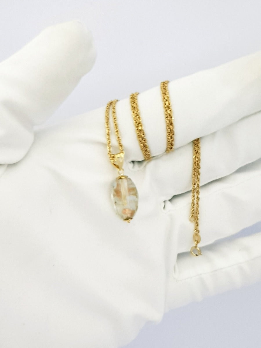 18K Pure Gold Stone Necklace | Necklace | 18K Gold Jewelry