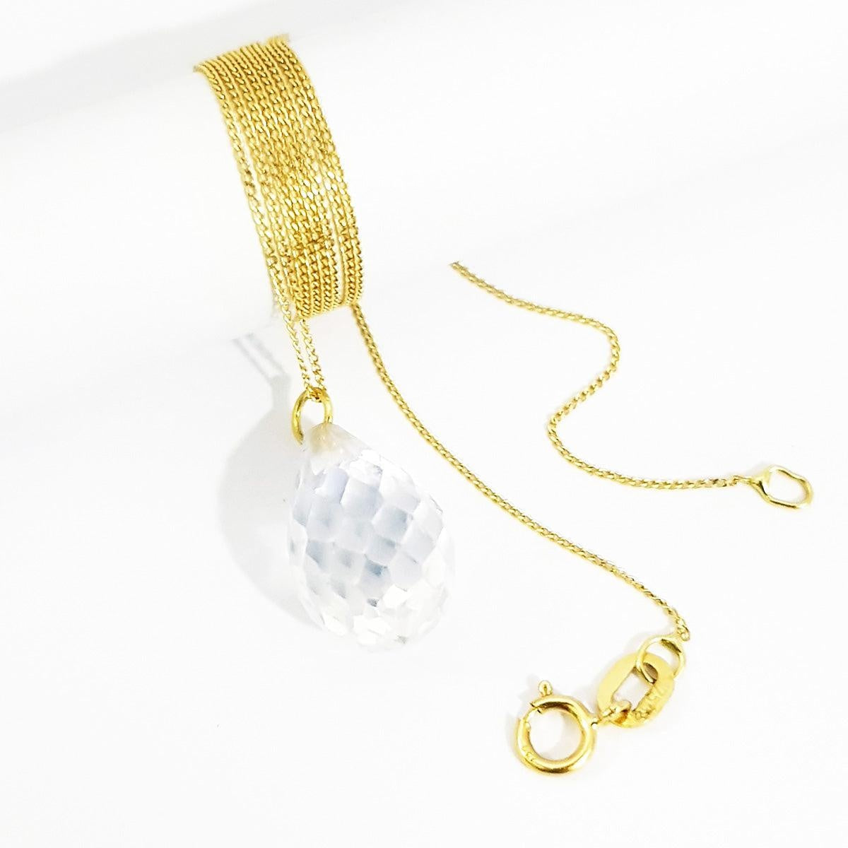18K Pure Gold White Gem Necklace | Necklace | 18K Gold Jewelry