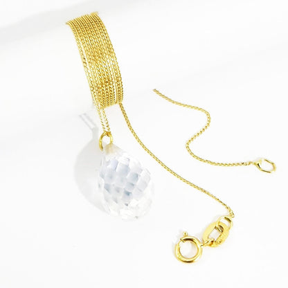 18K Pure Gold White Gem Necklace | Necklace | 18K Gold Jewelry