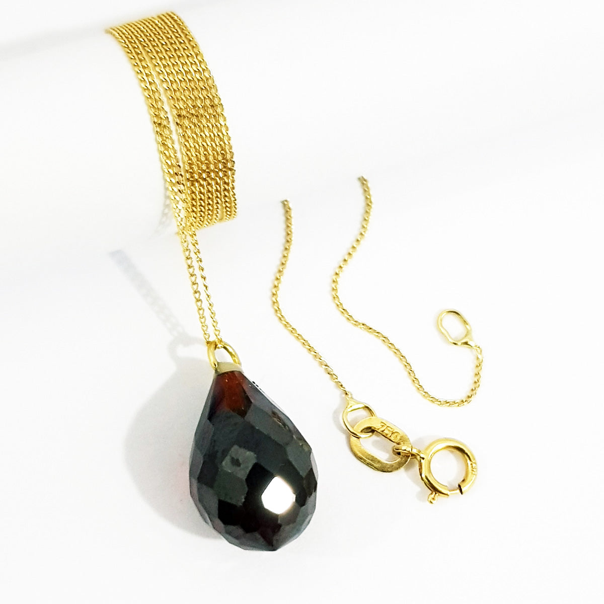 18K Pure Gold Gem Necklace