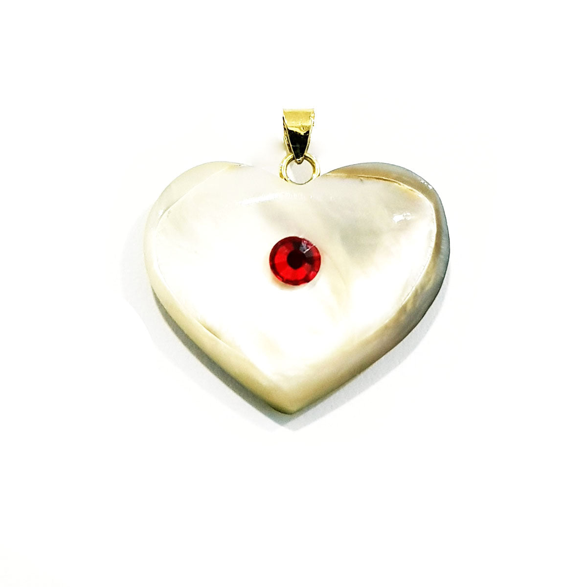 18K Pure Gold Heart Stone Necklace GNK687 | Necklace | 18K Gold Jewelry