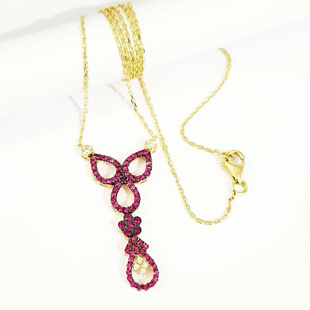18K Pure Gold Swarovski Necklace | Necklace | 18K Gold Jewelry