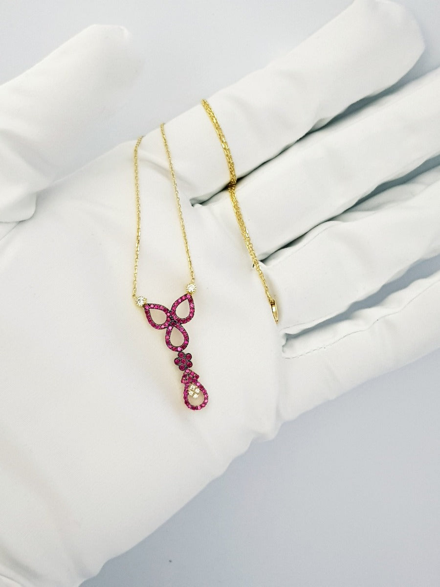 18K Pure Gold Swarovski Necklace | Necklace | 18K Gold Jewelry