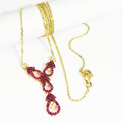 18K Pure Gold Swarovski Necklace | Necklace | 18K Gold Jewelry