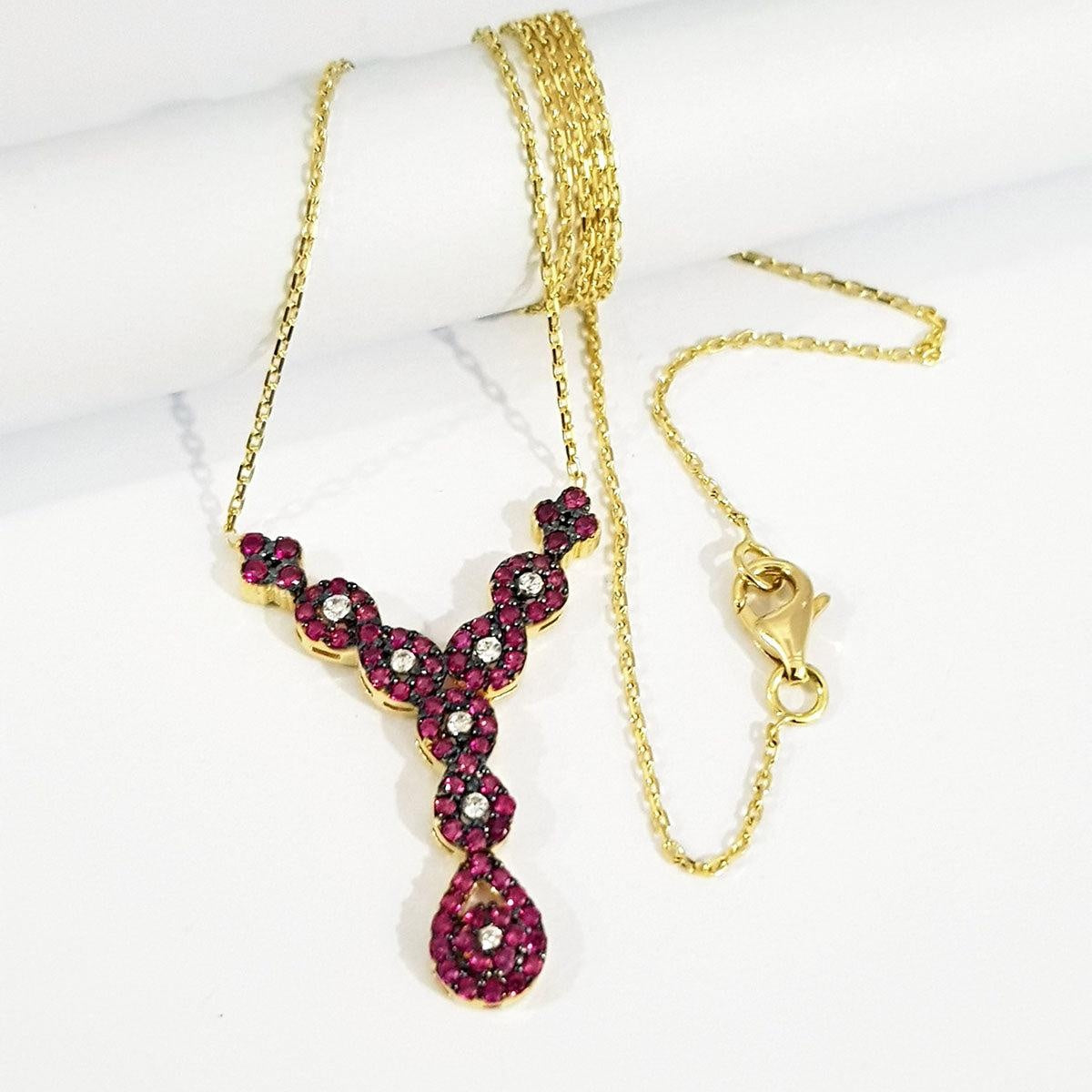 18K Pure Gold Swarovski Necklace | Necklace | 18K Gold Jewelry