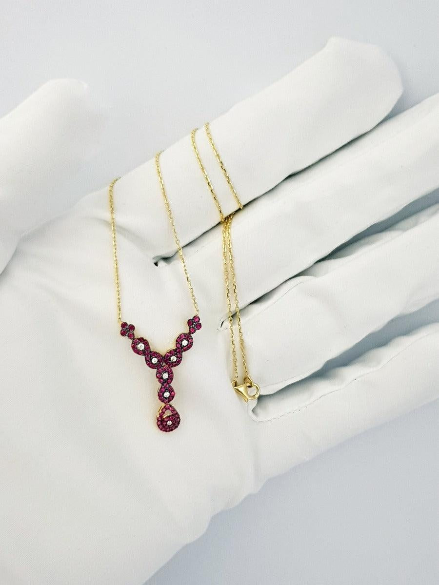 18K Pure Gold Swarovski Necklace | Necklace | 18K Gold Jewelry