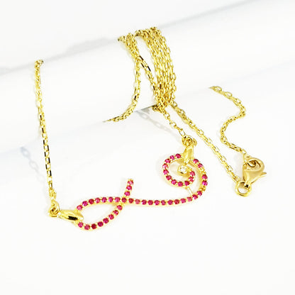 18K Solid Gold Swarovski Necklace | Gold | 18K Gold Jewelry