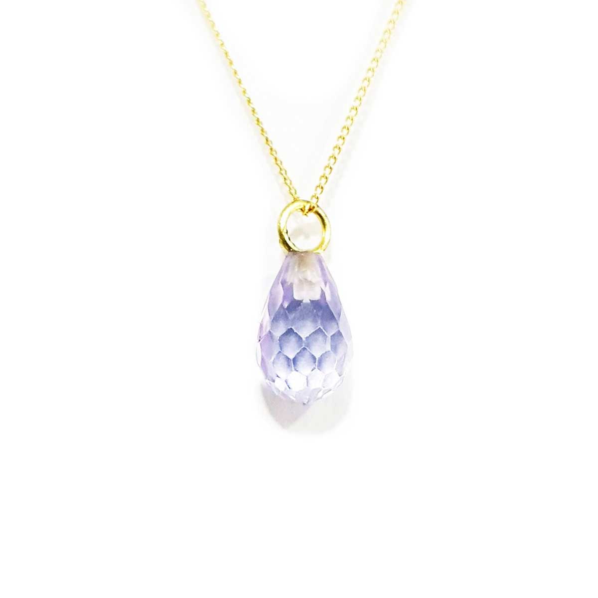 18K Pure Gold Crystal Stone Necklace | Necklace | 18K Gold Jewelry
