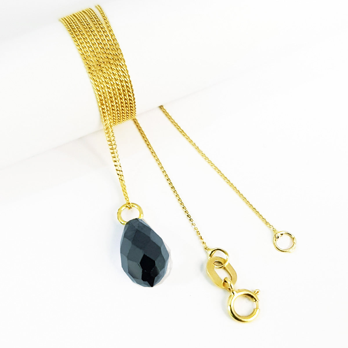 18K Pure Gold Crystal Stone Necklace | Necklace | 18K Gold Jewelry