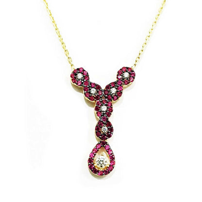 18K Pure Gold Swarovski Necklace | Necklace | 18K Gold Jewelry