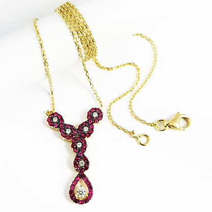 18K Pure Gold Swarski Necklace