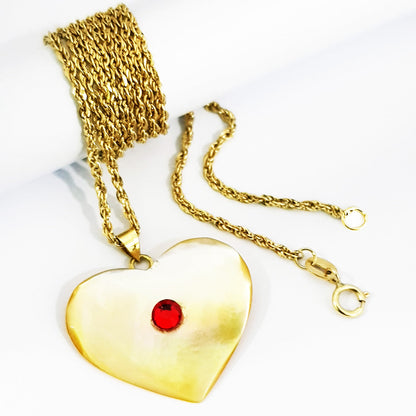 18K Pure Gold Heart Stone Design Necklace | Necklace | 18K Gold Jewelry