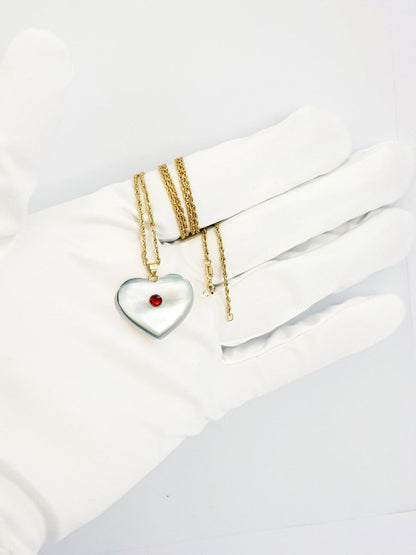 18K Pure Gold Heart Gem Necklace | Necklace | 18K Gold Jewelry
