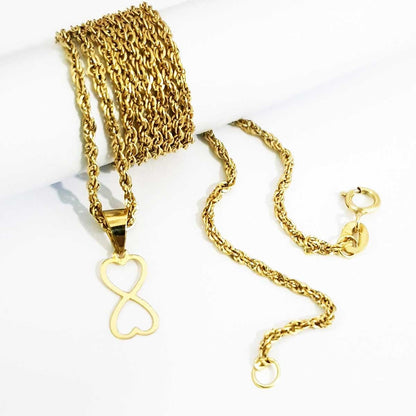 18K Pure Gold Heart Infinity Necklace | Necklace | 18K Gold Jewelry
