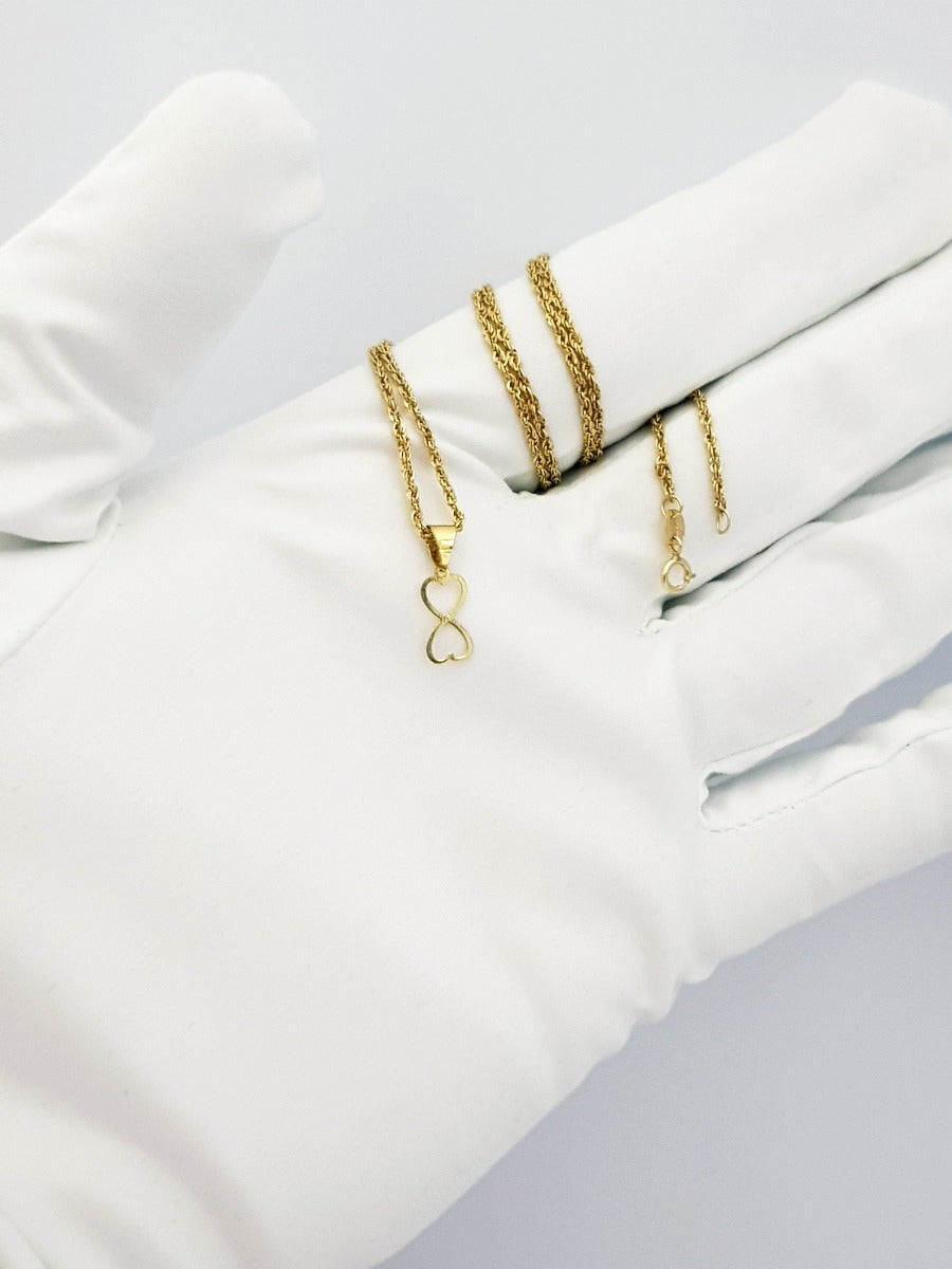 18K Pure Gold Heart Infinity Necklace | Necklace | 18K Gold Jewelry