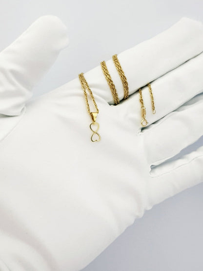 18K Pure Gold Heart Infinity Necklace | Necklace | 18K Gold Jewelry