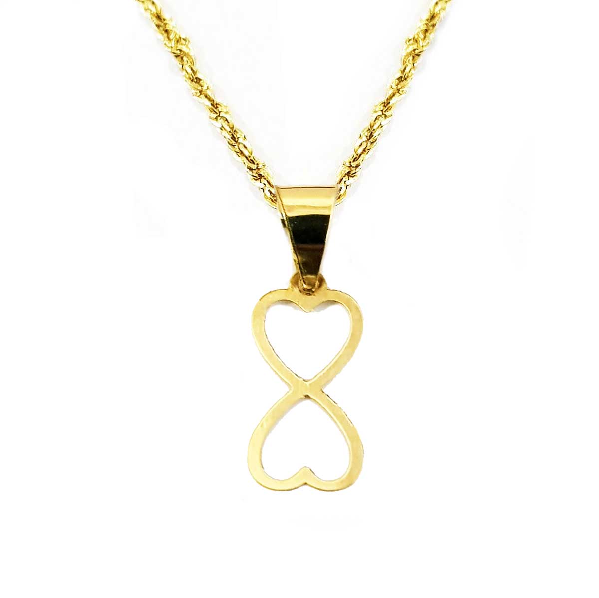 18K Pure Gold Heart Infinity Necklace | Necklace | 18K Gold Jewelry
