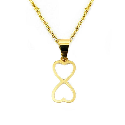 18K Pure Gold Heart Infinity Necklace | Necklace | 18K Gold Jewelry