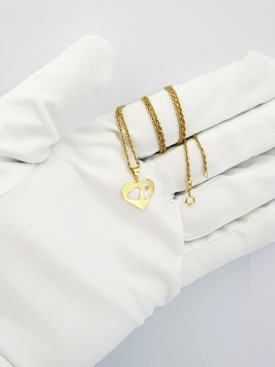 18K Pure Gold Heart Necklace | Necklace | 18K Gold Jewelry
