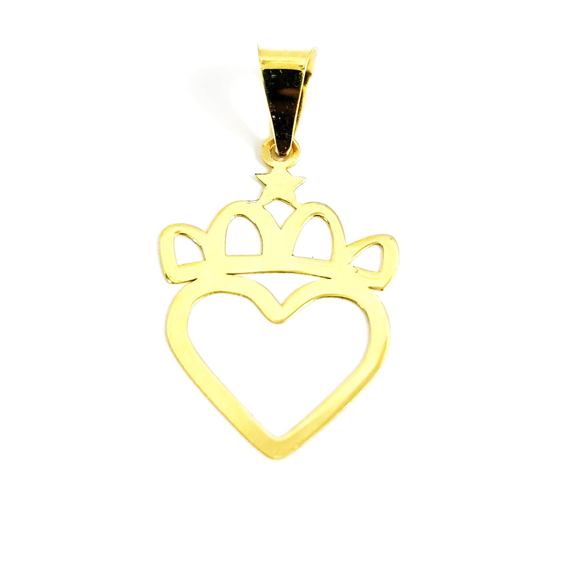 18K Pure Gold Crown Heart Design Necklace | Necklace | 18K Gold Jewelry