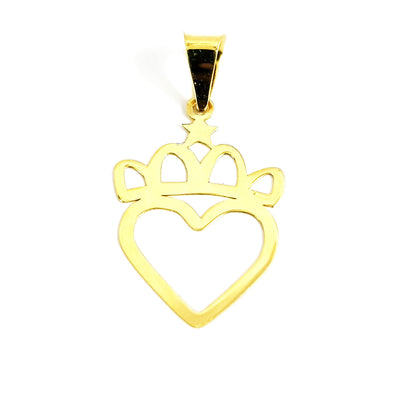 18K Pure Gold Crown Heart Design Necklace | Necklace | 18K Gold Jewelry