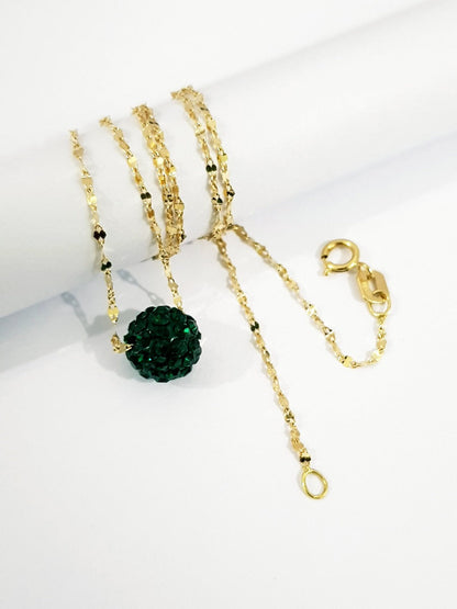 18K Pure Gold Swarovski Necklace | Necklace | 18K Gold Jewelry