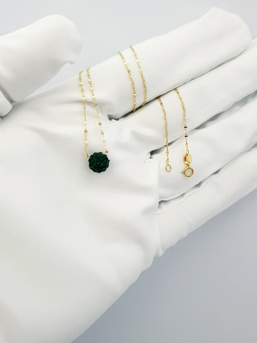 18K Pure Gold Swarovski Necklace | Necklace | 18K Gold Jewelry