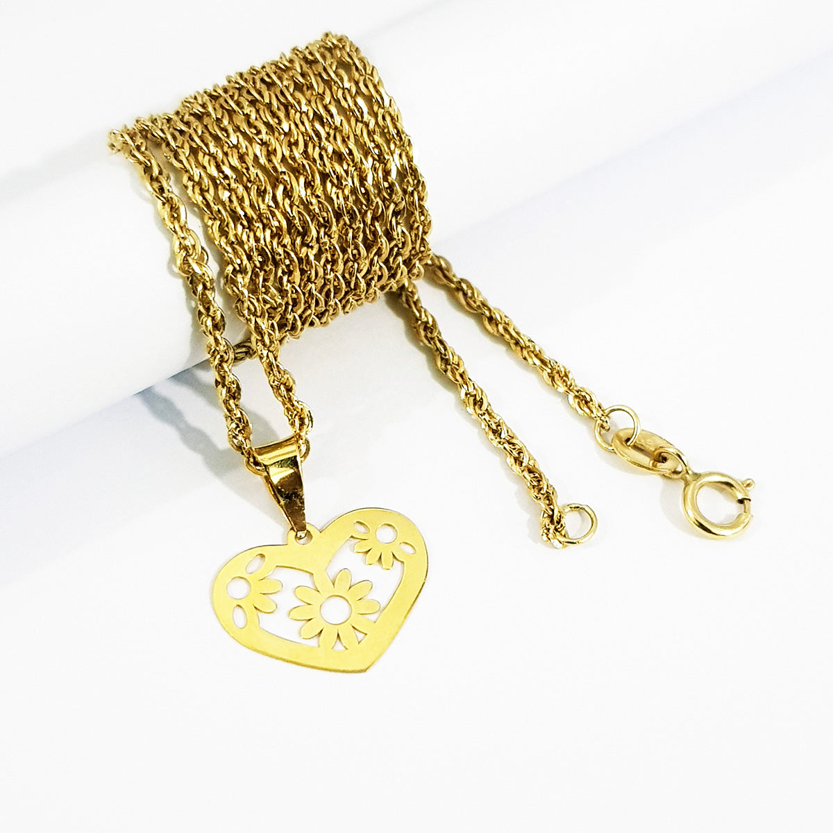 18K Pure Gold Heart Necklace | Necklace | 18K Gold Jewelry