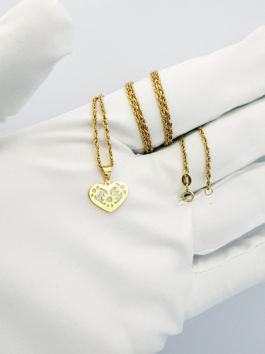 18K Pure Gold Heart Necklace | Necklace | 18K Gold Jewelry