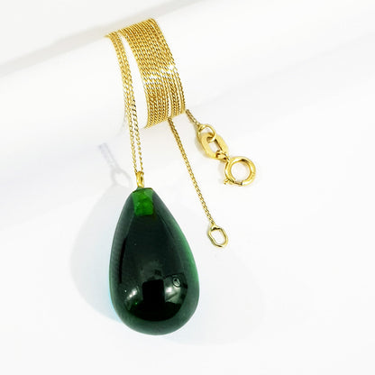 18K Pure  Gold Stone Necklace | Necklace | 18K Gold Jewelry