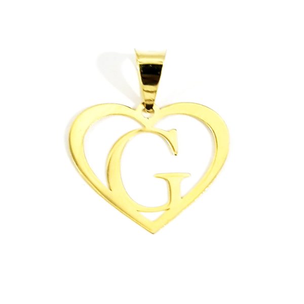 18K Pure Gold Heart Letter G Design Necklace | Necklace | 18K Gold Jewelry