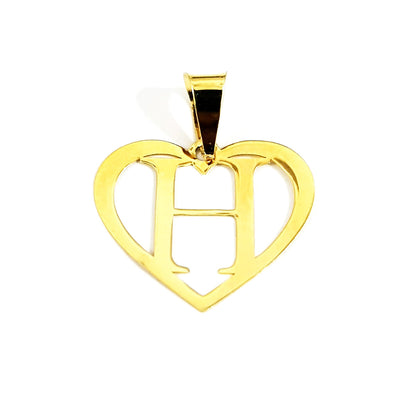 18K Pure Gold Heart Letter H Design Necklace | Necklace | 18K Gold Jewelry