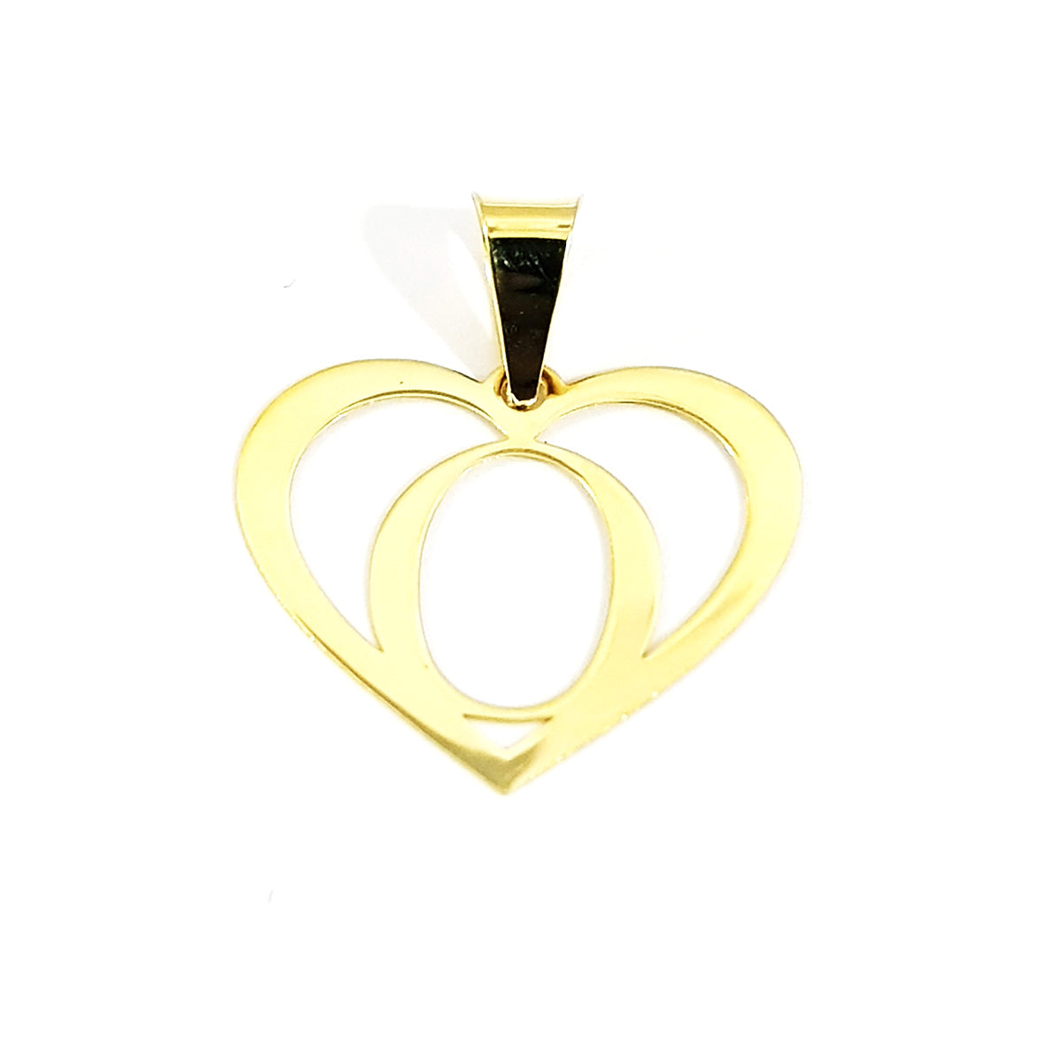 18K Pure Gold Heart Letter O Design Necklace | Necklace | 18K Gold Jewelry