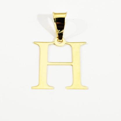 18K Pure Gold Letter H Design Necklace