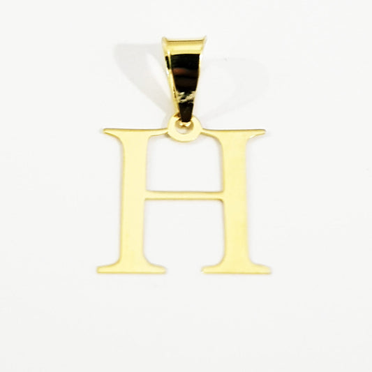 18K Pure Gold Letter H Design Necklace